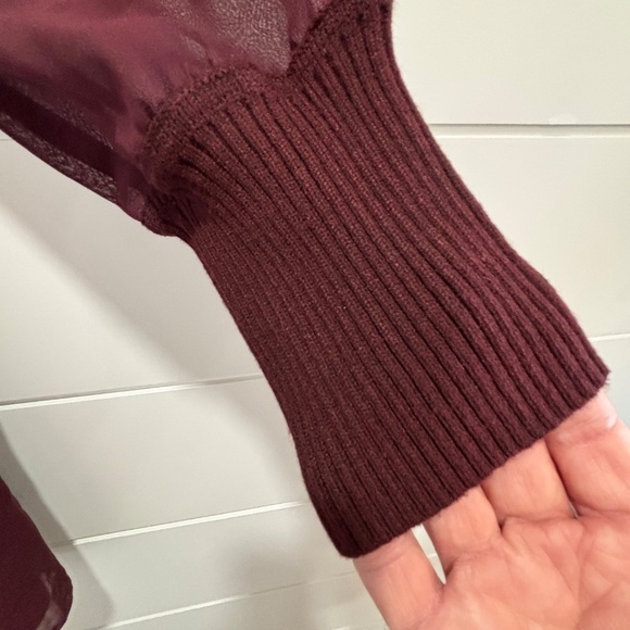 Club Monaco NWT pin tuck ribbed dress burgundy size 4 - Picture 6 of 16